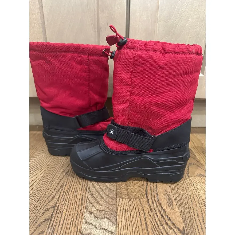 Kamik Waterbug Waterproof Insulated Snow Boots Red Black Kid Sz 6 Winter Outdoor